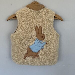 VTG Peter Rabbit Beatrix Potter By Quiltex Quality Sherpa Vest Kids Sz 4 RARE